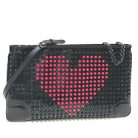 Christian Louboutin Spike Tads 2WAY Clutch Bag Black