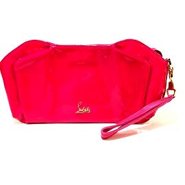 Christian Louboutin Pink Leather Clutch Bag Pink