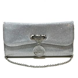Silberne Glitzer-Clutch von Christian Louboutin Silber