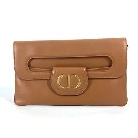 Bolsa de couro marrom Christian Dior Marrom