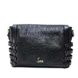 Christian Louboutin-Christian Louboutin Black Leather Shoulder Bag-Black