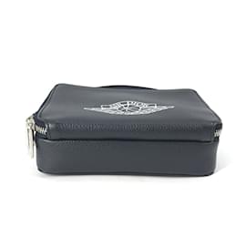 Christian Dior-Christian Dior Navy Leather Shoulder Bag-Navy blue