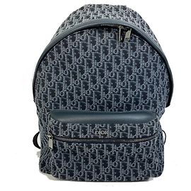 Christian Dior Trotter Oblique Backpack Navy blue