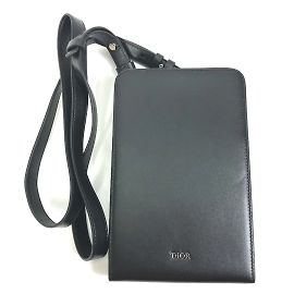 Christian Dior Black Leather Shoulder Bag Black