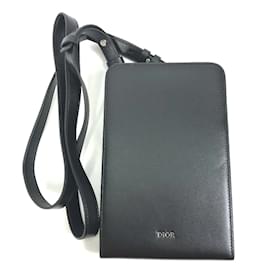 Christian Dior-Christian Dior Black Leather Shoulder Bag-Black