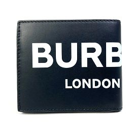 Burberry Bi-Fold Leather Wallet Black