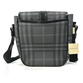 Burberry-Burberry Gray Check Crossbody Shoulder Bag-Brown