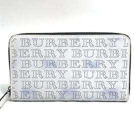 Burberry-Burberry White Leather Long Wallet-White