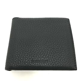 Burberry-Burberry Black Leather Bi-Fold Wallet-Black