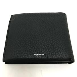 Burberry-Burberry Black Leather Bi-Fold Wallet-Black
