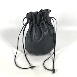 Bottega Veneta-Sac à épaule en cuir noir Bottega Veneta-Noir