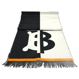 Schwarzer Wollschal von Burberry Schwarz