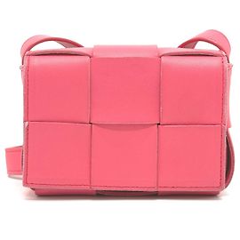 Bolsa de ombro de couro rosa Bottega Veneta Rosa