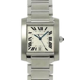 Cartier-Cartier Tank Francaise LM W51002Q3 Men's Watch-Silvery