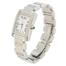 Cartier-Cartier Tank Francaise LM W51002Q3 Men's Watch-Silvery
