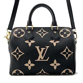 Louis Vuitton-Louis Vuitton Monogram Empreinte Speedy Bandouliere 25 Handbag-Black