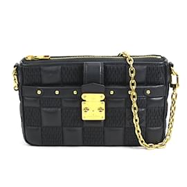 Louis Vuitton-Bolso de hombro de cuero negro Louis Vuitton-Negro