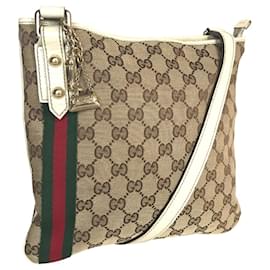 Gucci-Gucci Sherry Line Umhängetasche-Weiß,Beige