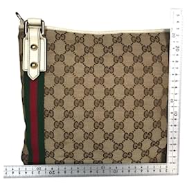 Gucci-Bolsa transversal Gucci Sherry Line-Branco,Bege