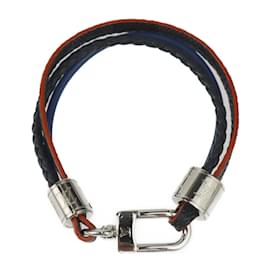 Louis Vuitton-Louis Vuitton Damier Canvas Leather Charm Bracelet-Brown,Black,Orange,Navy blue