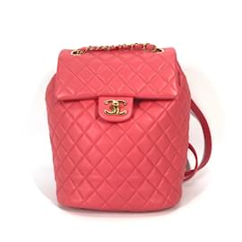 Chanel-Chanel Pink Leather Backpack-Pink
