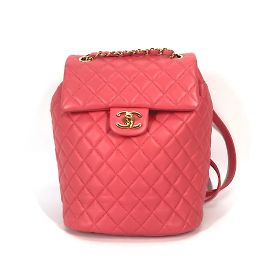 Mochila de couro rosa Chanel Rosa