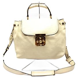 Bolsa de ombro de couro bege Chloé Bege