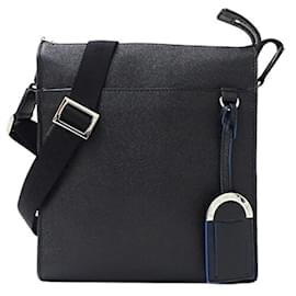 Bulgari-Bvlgari Men's Leather Messenger Bag-Black