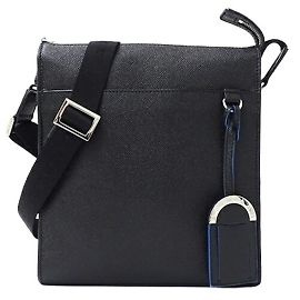 Bulgari Borsa a tracolla in pelle per uomo Bvlgari Nero