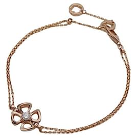 Bulgari-Bracelet charm en diamant en or rose 18K Bvlgari-Doré