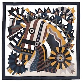 Hermès-Hermes Carre Geant 140 Cheval de Fete Scarf-Navy blue