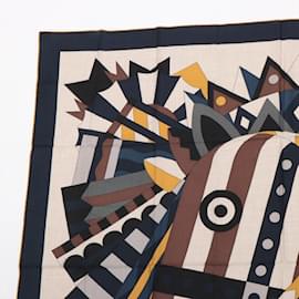 Hermès-Hermes Carre Geant 140 Cheval de Fete Scarf-Navy blue