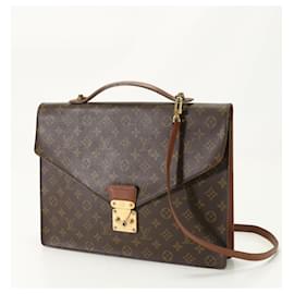 Louis Vuitton-Louis Vuitton Monogram Porte Document Bandouliere M53338 Shoulder Bag-Brown