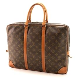 Louis Vuitton-Louis Vuitton Monogram Porte Document Voyage PDV M53361 Leather Bag-Brown