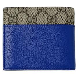 Gucci-Gucci Men's Bi-fold Wallet in GG Supreme-Brown,Blue,Beige