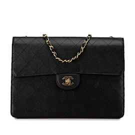 Chanel-Sac à bandoulière Chanel Matelassé 30 à rabat simple-Noir