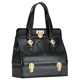 Versace-Bolsa Vanity de 2 camadas Versace Sunburst-Preto