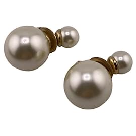 Christian Dior-Christian Dior Tribales Faux Pearl Earrings-White