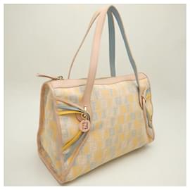 Fendi-Fendi Beige Canvas and Leather Tote Bag-Beige