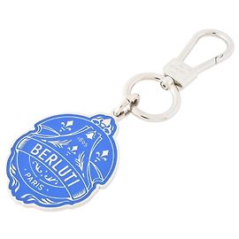 Chaveiro de metal azul e prata Berluti Prata Azul