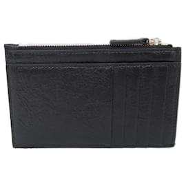 Balenciaga-Balenciaga Black Leather Card Wallet-Black