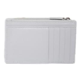 Balenciaga-Balenciaga White Leather Card Wallet-White