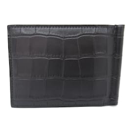 Balenciaga-Balenciaga Black Leather Bi-Fold Wallet-Black