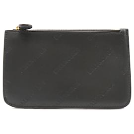 Balenciaga-Balenciaga Black Leather Card Wallet-Black
