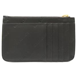 Balenciaga-Balenciaga Black Leather Card Wallet-Black