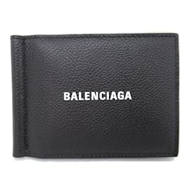 Balenciaga-Balenciaga Black Leather Bi-Fold Wallet-Black