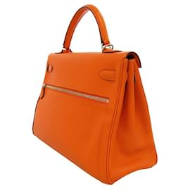 Hermès-Bolsa Hermes Kelly Raki 32 em couro Swift laranja-Laranja