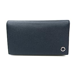 Bulgari-Bvlgari Bvlgari Men's Leather Long Wallet-Navy blue