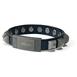 Prada-Prada Men's Leather Charm Bracelet-Black