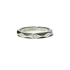 Boucheron-Boucheron Women's Faceted Platinum Band Ring-Other